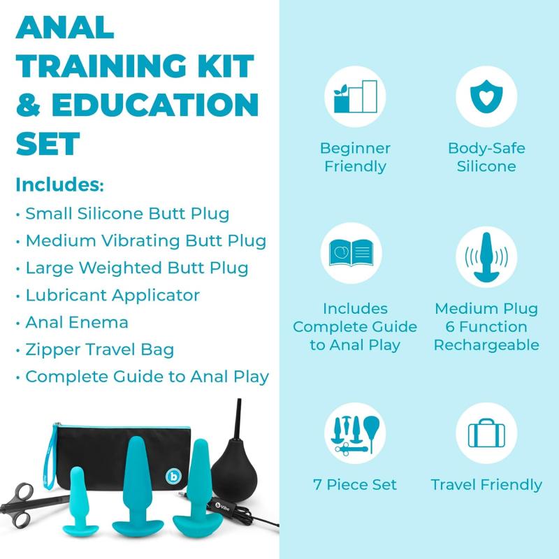B-vibe rechargeable anal training and education butt plug set